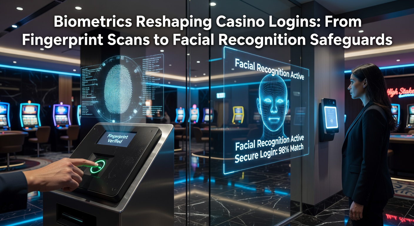 Moderne biometrische Scanner in einem Casino-Environment, die Fingerabdrücke und Gesichter erfassen